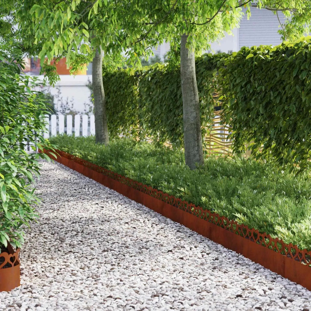 Bordure per prato 10 pcs Ruggine 103 x 0,05 x 22 cm 874846