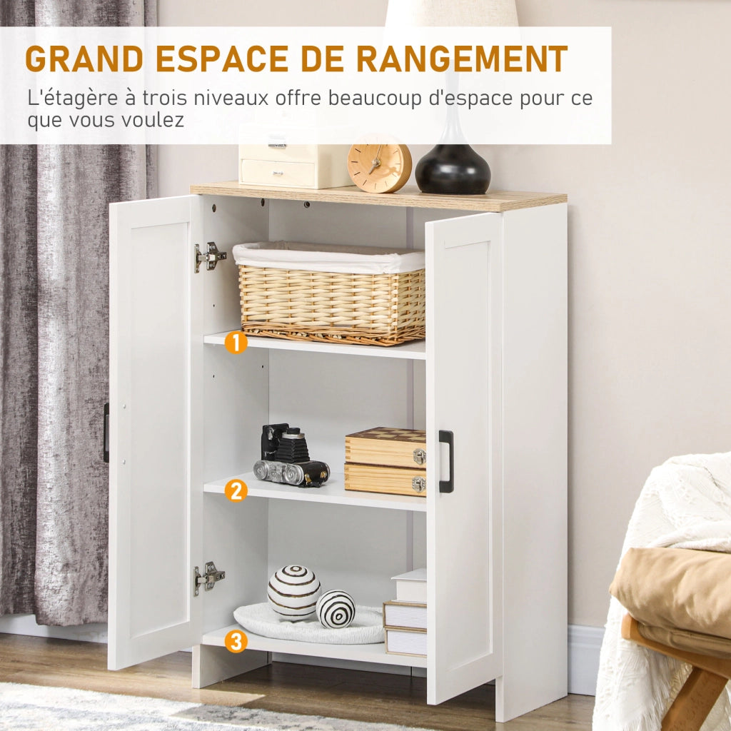 Armadio bianco con ante e ripiani regolabili ¨C Minimal ¨C 60x30x90 cm