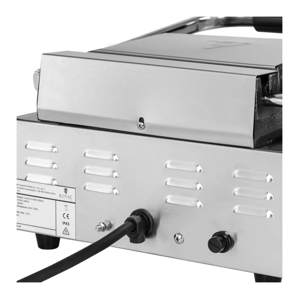 Piastra elettrica professionale per panini tostapane piastra scanalata e liscia 1800 watt acciaio inox 14_0004011