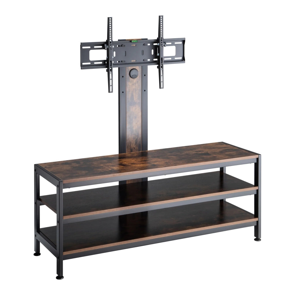 Mobile TV mobile TV per soggiorno mensola con supporto per schermo nero opaco finitura rovere rustico 03_0010052