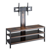Mobile TV mobile TV per soggiorno mensola con supporto per schermo nero opaco finitura rovere rustico 03_0010052