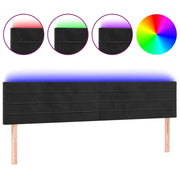 Testiera | Testata a LED Nera 200x5x78/88 cm in Velluto