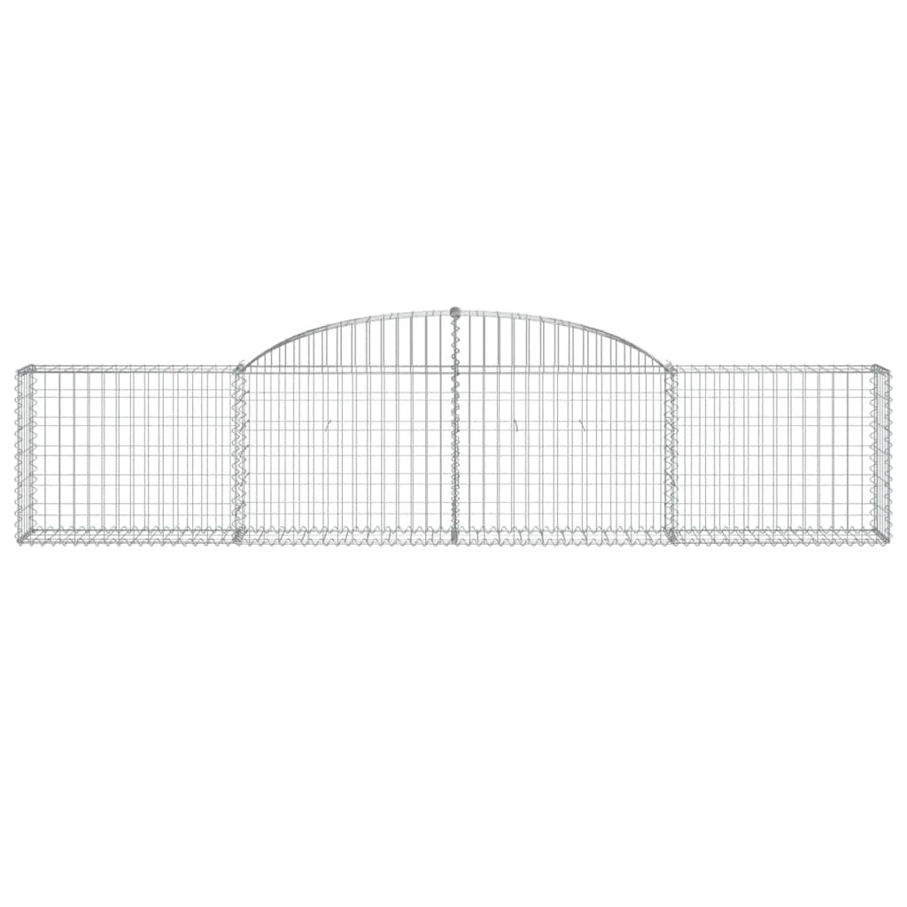 Set di 4 gabbioni ad arco per recinzione gabbia o muro di contenimento 300 x 30 x 60/80 cm ferro zincato argento 02_0041462