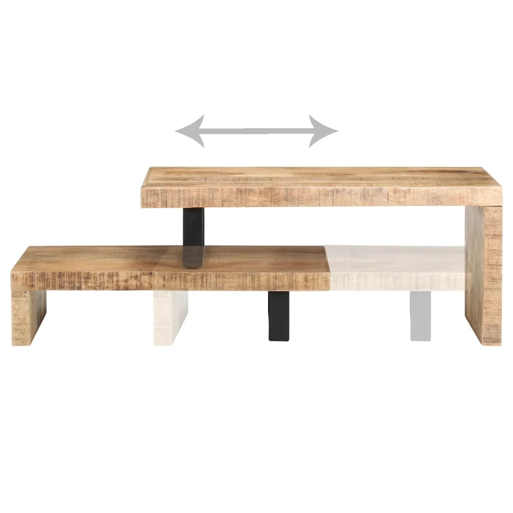 Set Tavolini da Salotto 2 pz in Legno Massello di Mango 320392