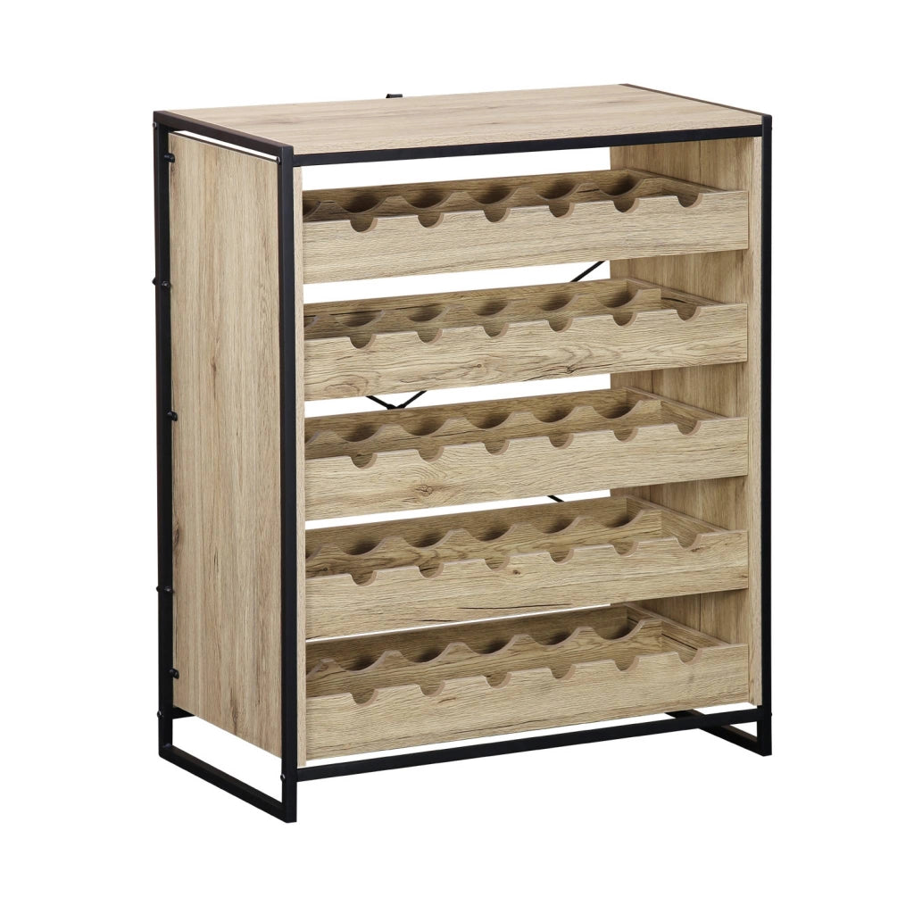 Mobile portabottiglie per vino, marrone naturale