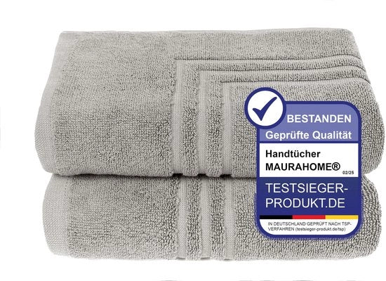 Pacco di 2 asciugamani da bagno, asciugamani in cotone 100%, misura 50x70cm, asciugamano da bagno grigio, asciugamano da bagno con superficie antiscivolo, asciugamano da bagno in cotone, asciugamano da bagno veloce asciugatura