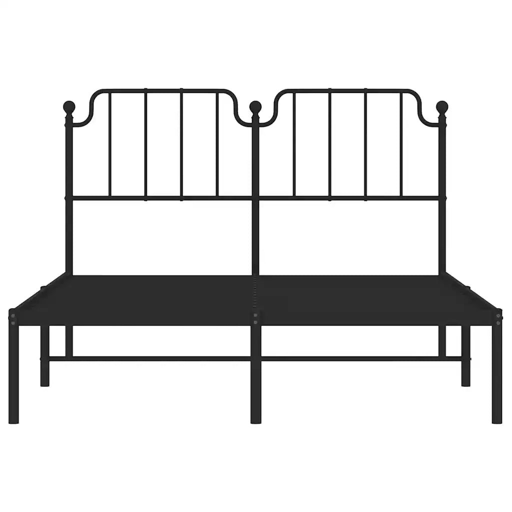 Giroletto con Testiera in Metallo Nero 150x200 cm 373889