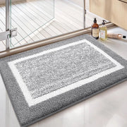 Matte antiscivolo per bagno in assorbimento standard, 50 x 75 cm, lavabile, morbido per bagno, doccia, vasca, lavanderia (grigio)