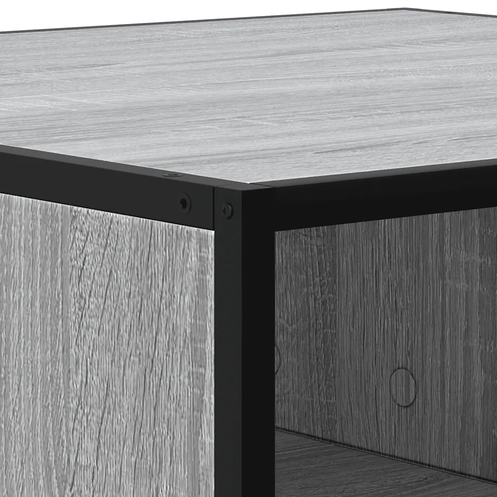 Tavolino Grigio Sonoma 100x100x30 cm in Truciolato e Metallo 848777