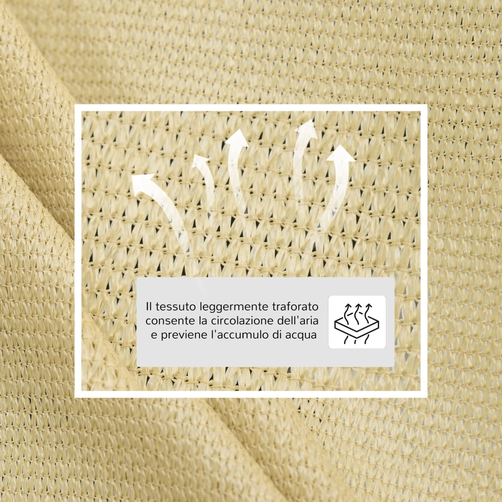 EasyComfort Tenda Parasole Triangolare Impermeabile in HDPE e Metallo, 3x3x3 m, color Ottone
