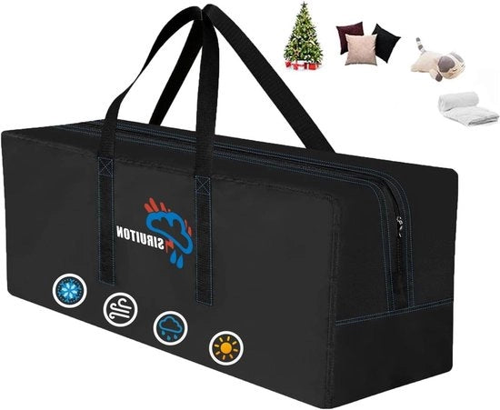 Tas di stoccaggio per cuscini per mobili da giardino 130 x 40 x 60 cm tessuto Oxford 600D protezione UV impermeabile e resistente alle scalfitture - Per albero di Natale
