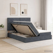 Letto con Contenitore Grigio Scuro 180 x 200 cm Velluto 3459838