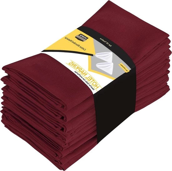 Pacchetto da 12 pezzi di tovaglioli in cotone 45 x 45 cm - stile Bourgognone.
