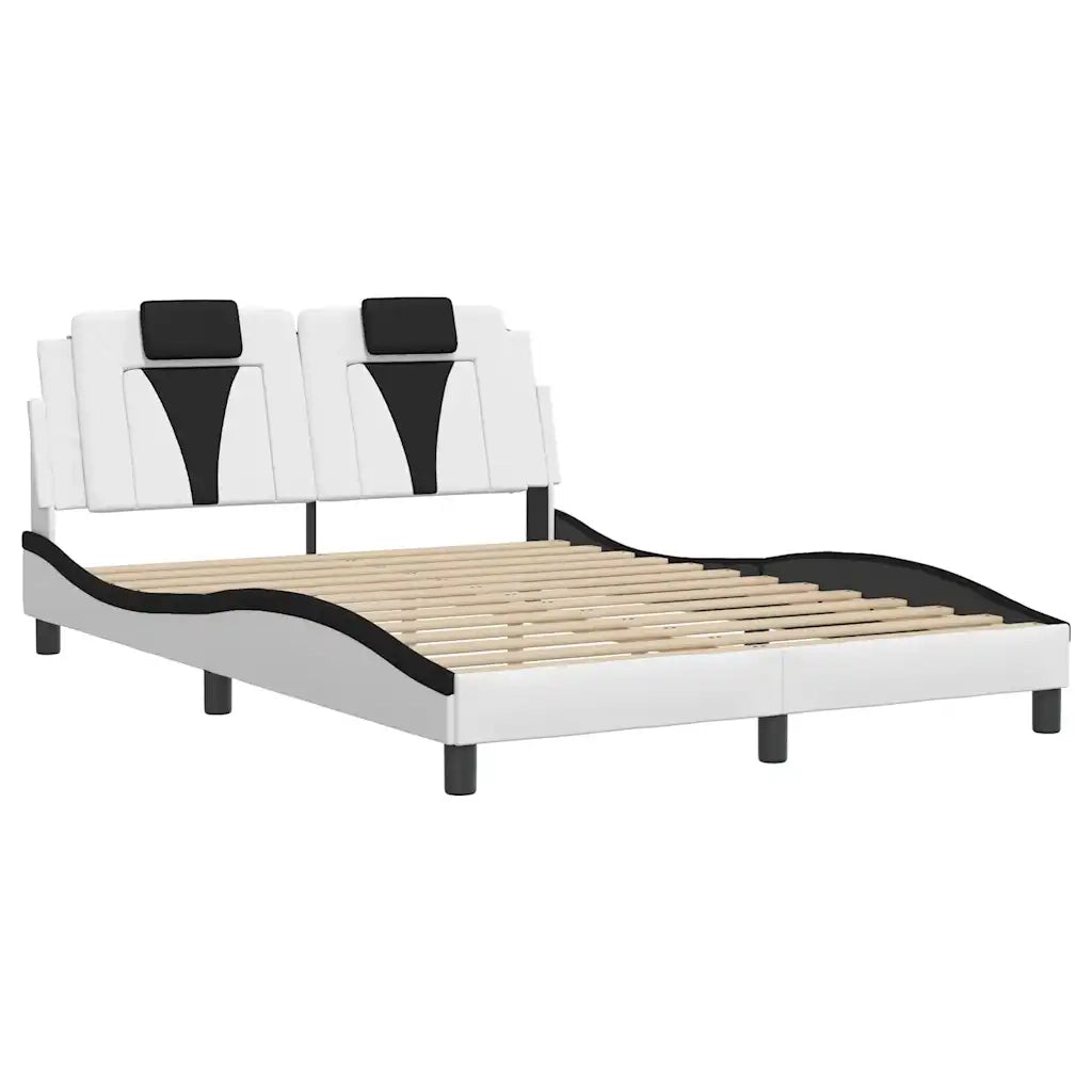 Giroletto Viana senza Materasso Bianco e Nero 140x190 cm in Similpelle 3208095
