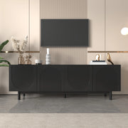 Mobile TV nero 175 x 38 x 56 cm con 4 ante e ripiani regolabili