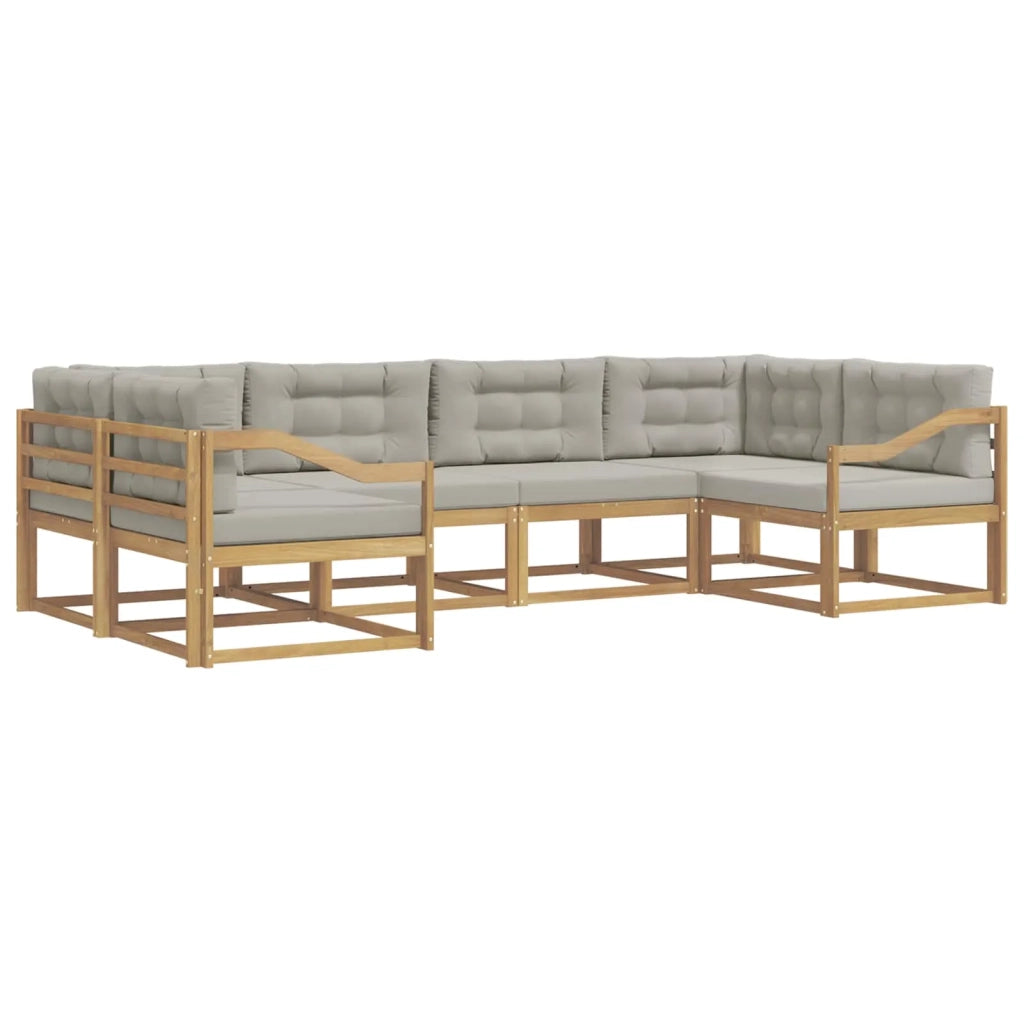 Set di divani da esterno 6 pz Bianco e Grigio Chiaro 3386950