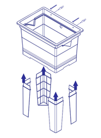 Mobile Lavatoio 59x40x74 cm Monoblocco in Resina PP Bianco
