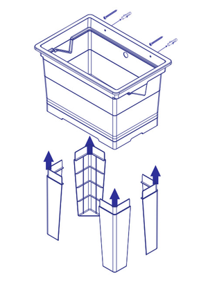 Mobile Lavatoio 59x40x74 cm Monoblocco in Resina PP Bianco