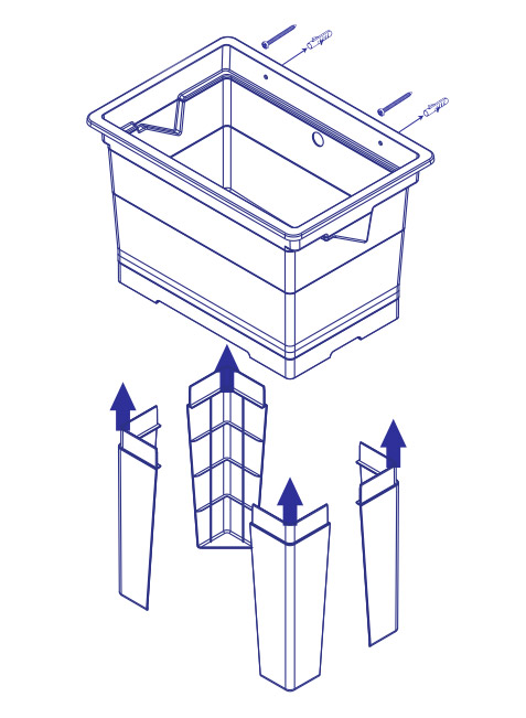 Mobile Lavatoio 59x40x74 cm Monoblocco in Resina PP Bianco
