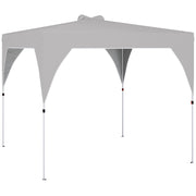 Gazebo Pieghevole 296x296x270 cm con Prese d'Aria Sacchi di Sabbia e Borsa in Tessuto Oxford e Metallo Grigio Scuro