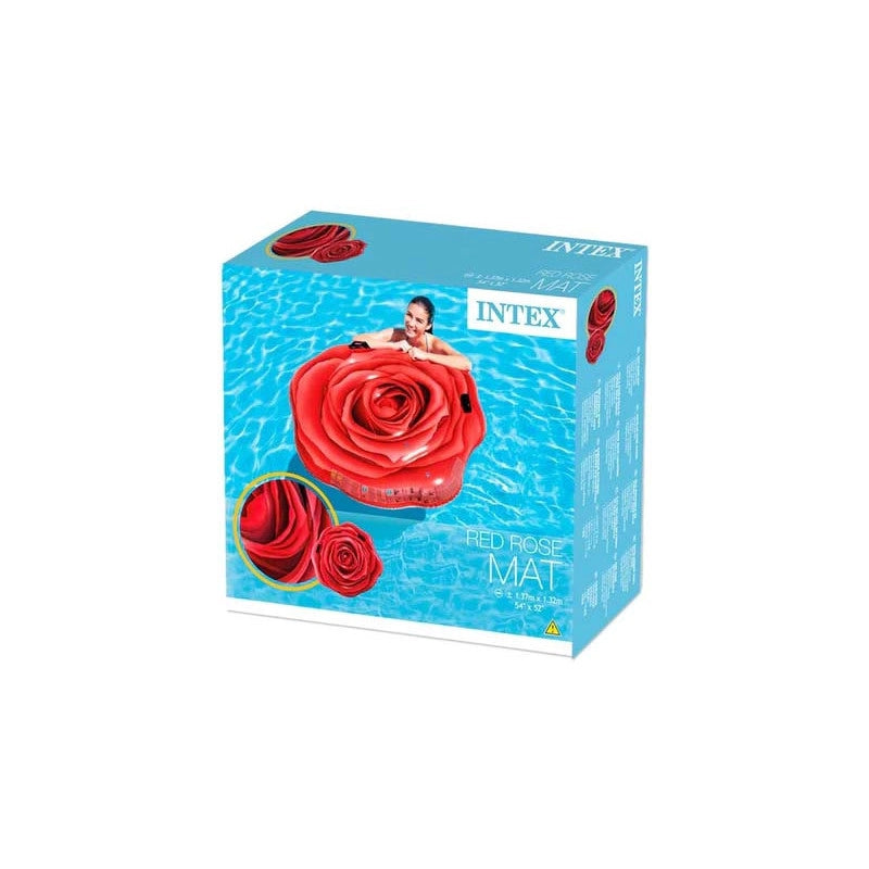 Materassino Forma Rosa Rossa Gonfiabile per Piscina Intex 137x132 cm