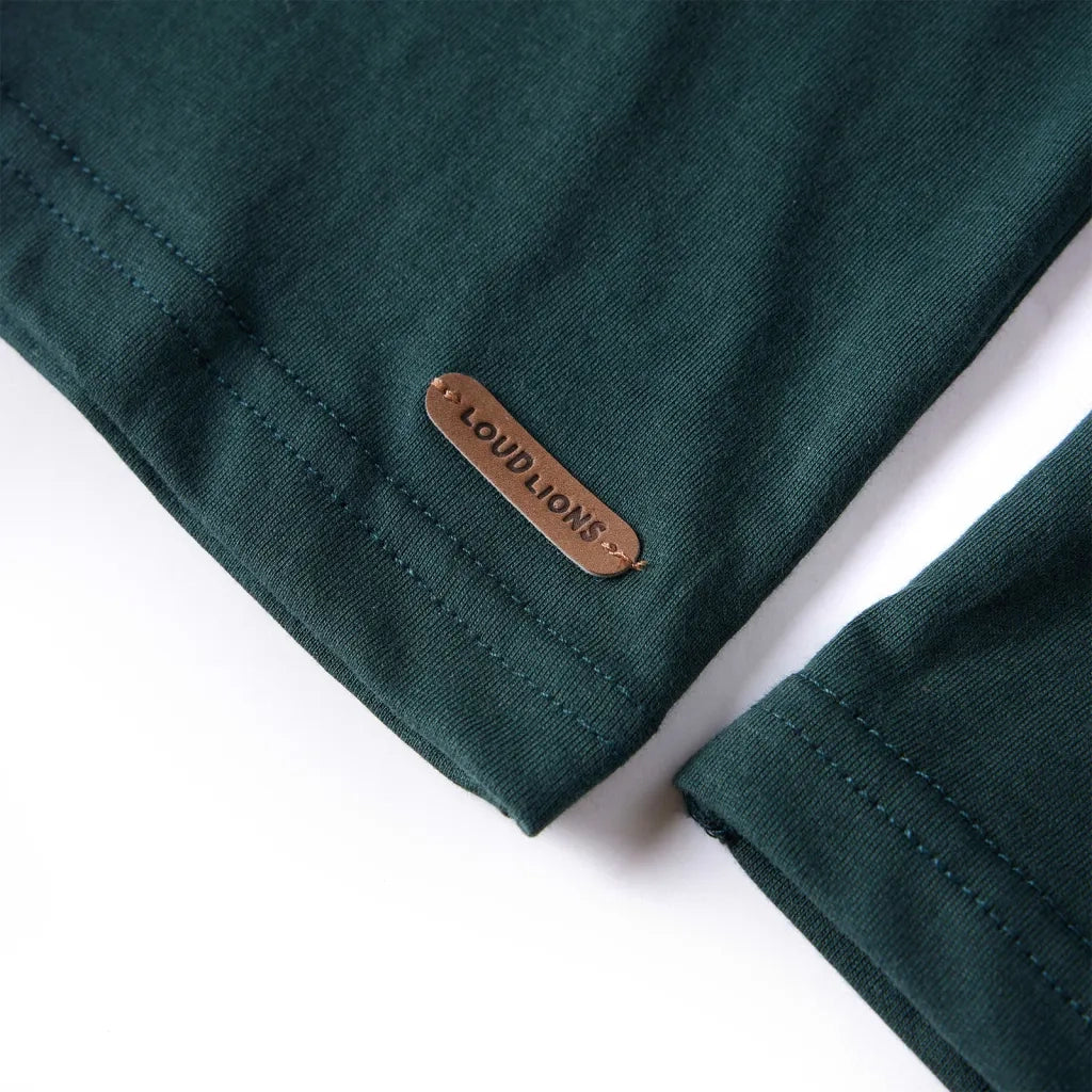 Maglietta da Bambino a Maniche Lunghe Verde Scuro 116 12901