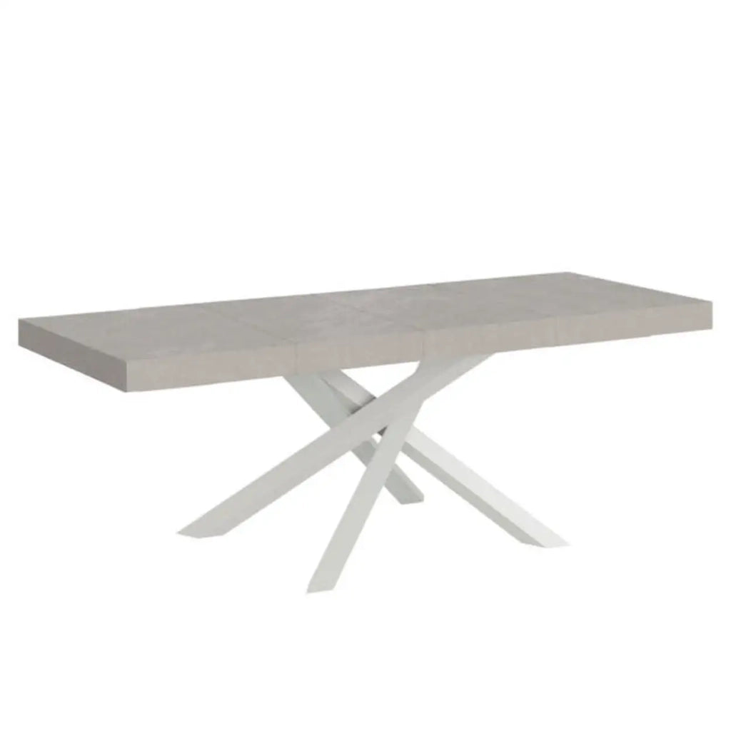 Tavolo allungabile 160/420x90 cm Volantis Premium cashmere gambe bianche