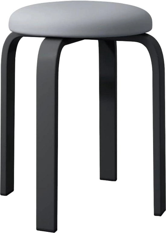 Sedile pieghevole in legno nero e grigio, dimensioni 45 x 31 x 31 cm - Sedile pieghevole con ruote - Sedile pieghevole impermeabile e ventilato