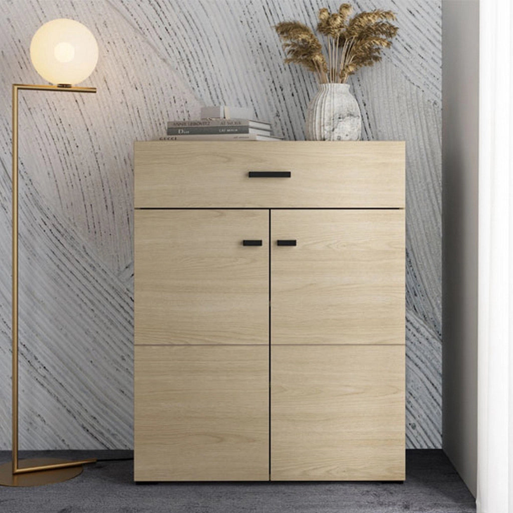 Torrice, Mobile da Ingresso un Cassetto, 77x35x98h cm Marrone Rovere Chiaro