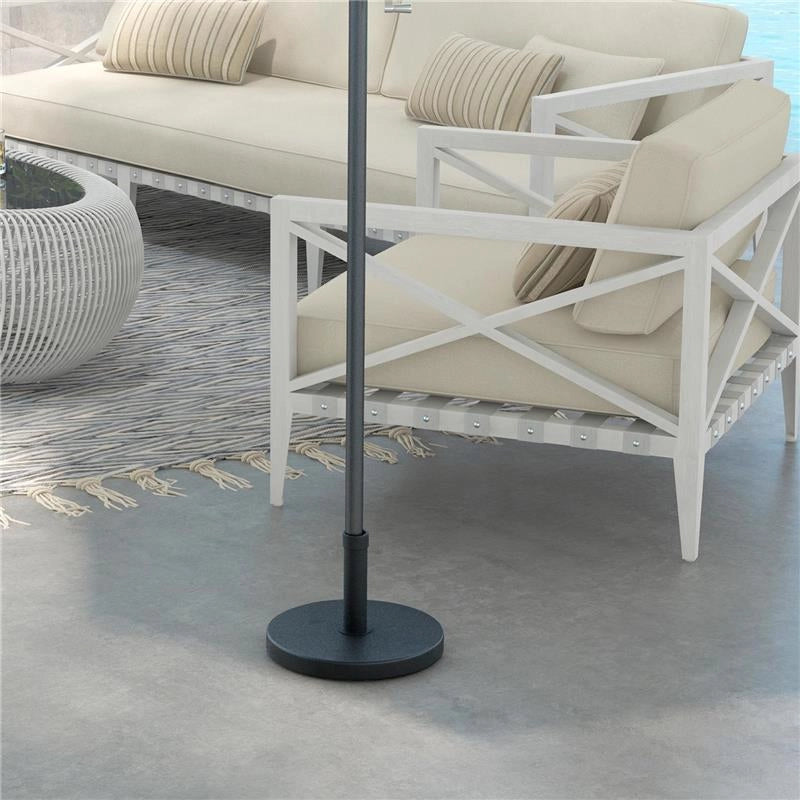 BASE PER OMBRELLONE DA 15 KG ROTONDA PER PALI DA 24-38 MM PLASTICA E CEMENTO 46.5 CM NERO