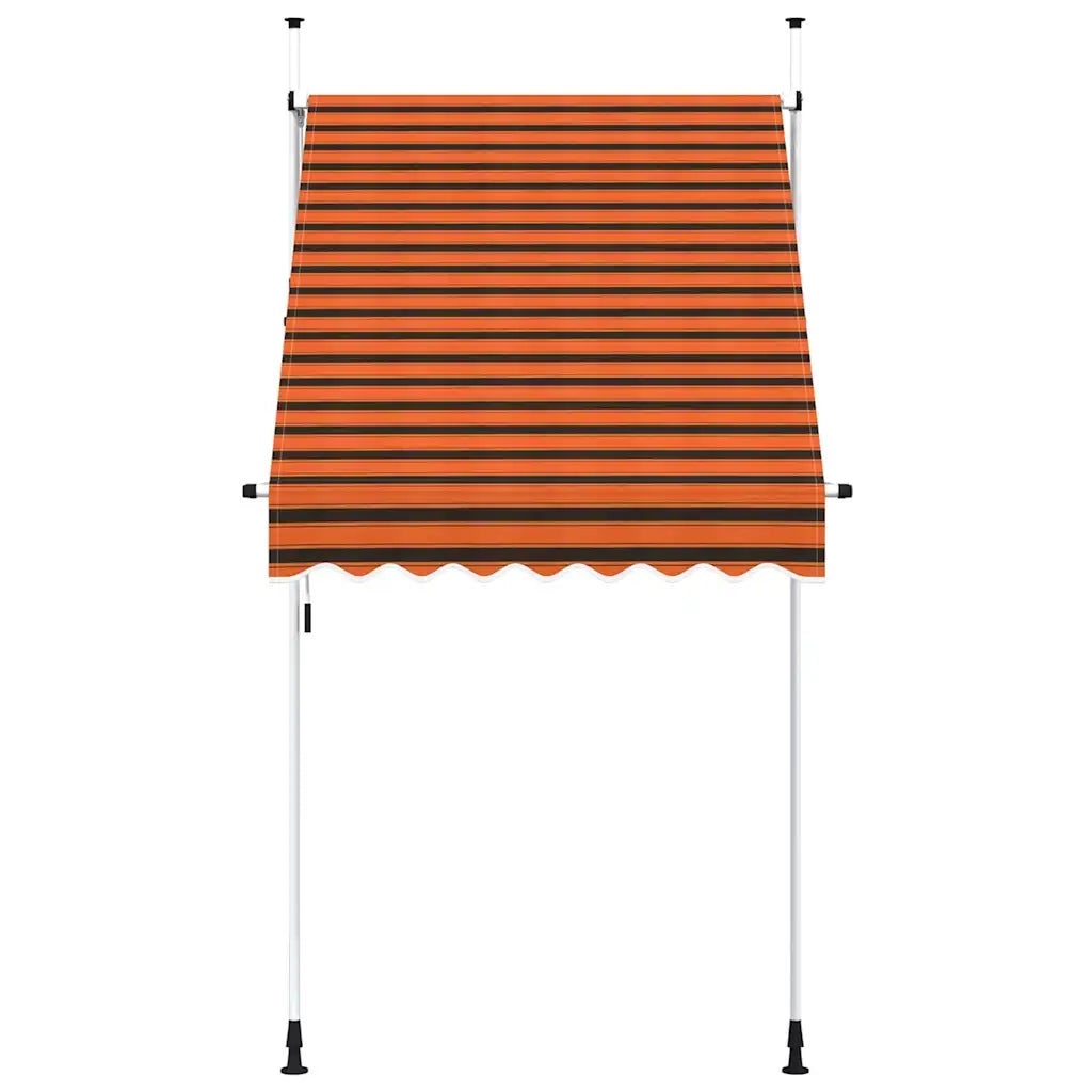Tenda da Sole Retrattile Manuale 150 cm Arancione e Marrone 145835