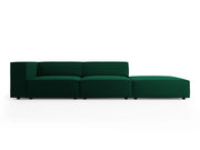 Cosmopolitan Design - Divano destro "Arendal" 4 posti in velluto verde bottiglia 