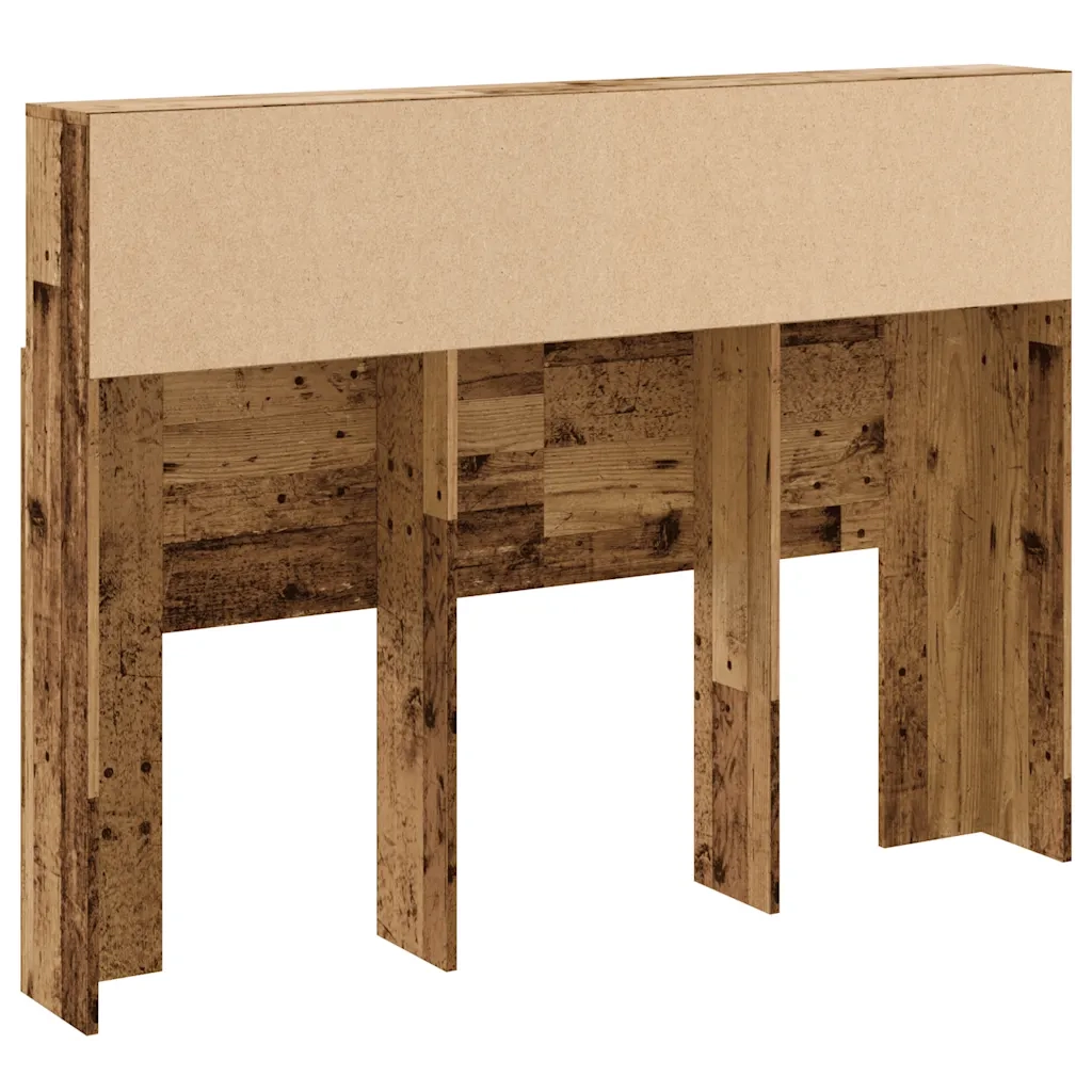 Testiera con Scomparti-Testata con Ripiani Legno Antico 140x19x103,5 cm