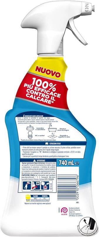 SPRAY NAPISAN 12 PZ IGIENIZZANTE BAGNO ANTICALCARE 740 ML L'UNO RIMUOVE GERMI E BATTERI PREVIENE LE MACCHIE DI ACQUA