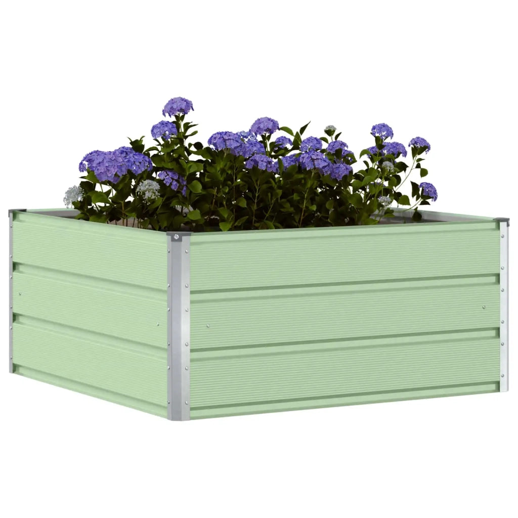 Fioriera | Cassetta per fiori | Vaso Verde Pastello 100 x 100 x 45 cm Acciaio