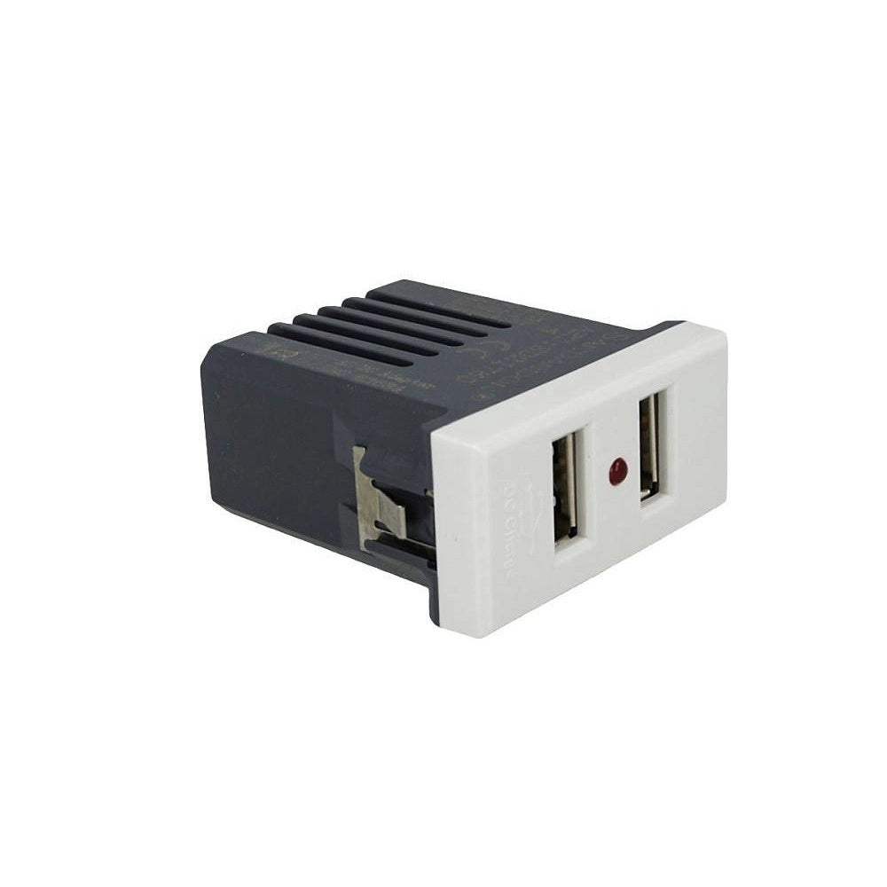 Trade Shop - Modulo Presa Caricatore 2 Porte Usb 2,1a Bianco Compatibile Bticino Axolute -