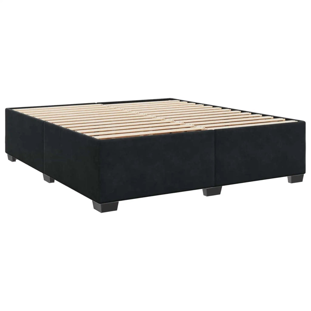 Letto box spring con materasso Nero 200 x 200 cm Velluto 3450790