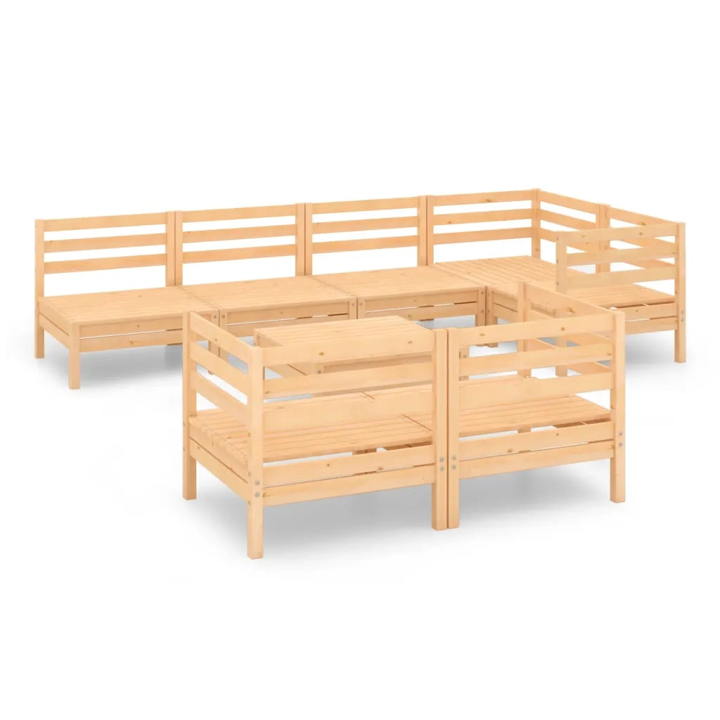 Set Divani da Giardino 8 pz in Legno Massello di Pino cod mxl 52665