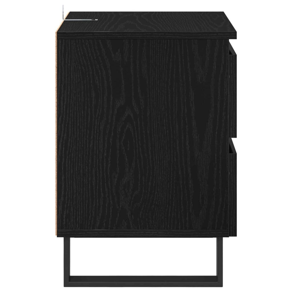 Armadio da Notte Rovere Nero 40 x 35 x 50 cm Legno multistrato