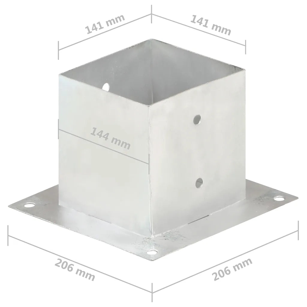 Ancoraggi Pali 4 pz in Metallo Zincato 141 mm 145452
