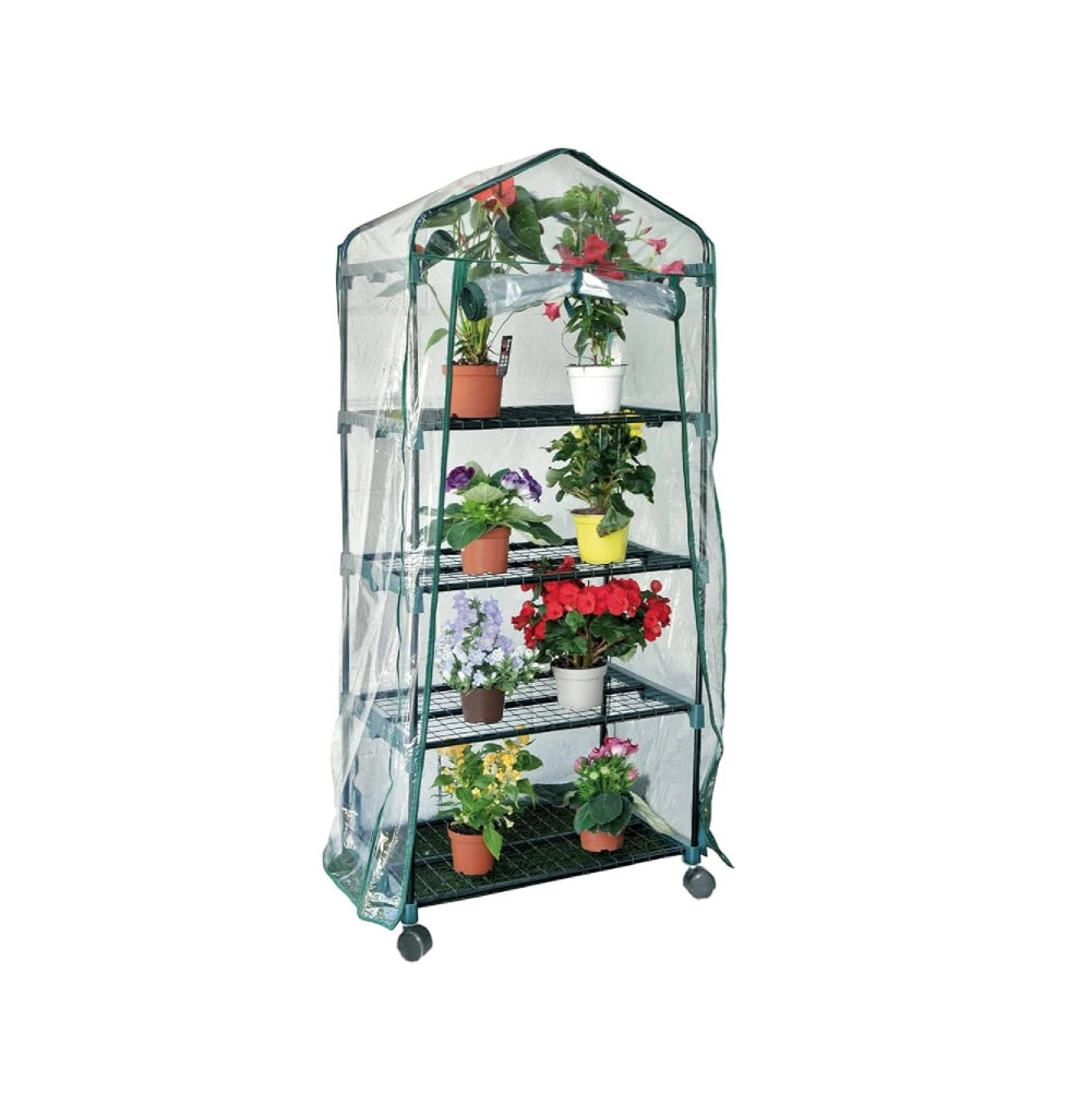 Serra rapida ROLLY maxy cm 70x50x160 h ruote 4 ripiani e telo in pvc con filtro UV
