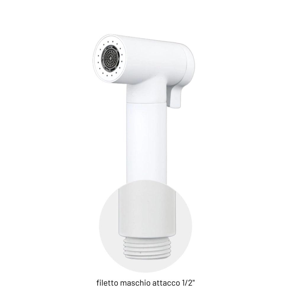 Idroscopino wc doccetta ottone portatile shutoff monogetto con leva ogomondo kit *** finitura- bianco opaco tondo, co...