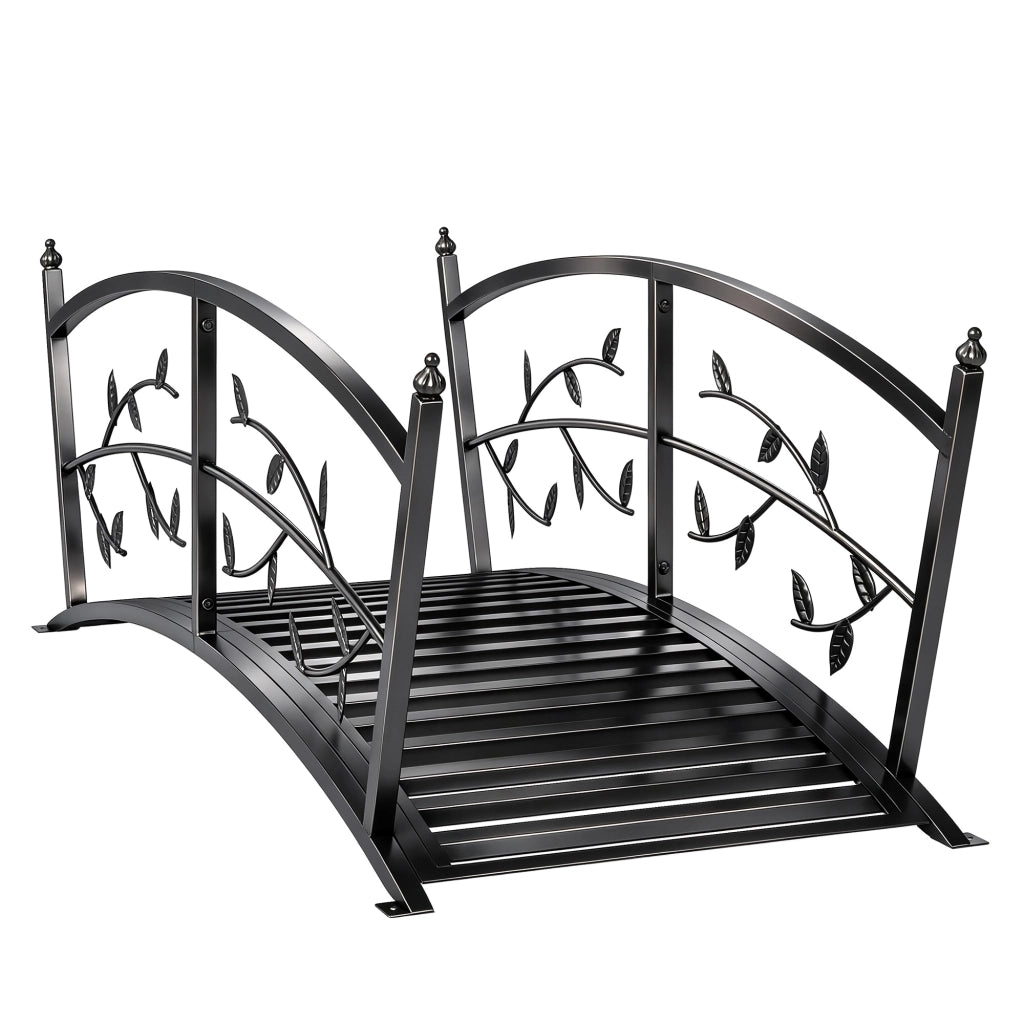Ponte da Giardino Metallico con Ringhiera ¨C zephmum ¨C 120 cm Colore Nero