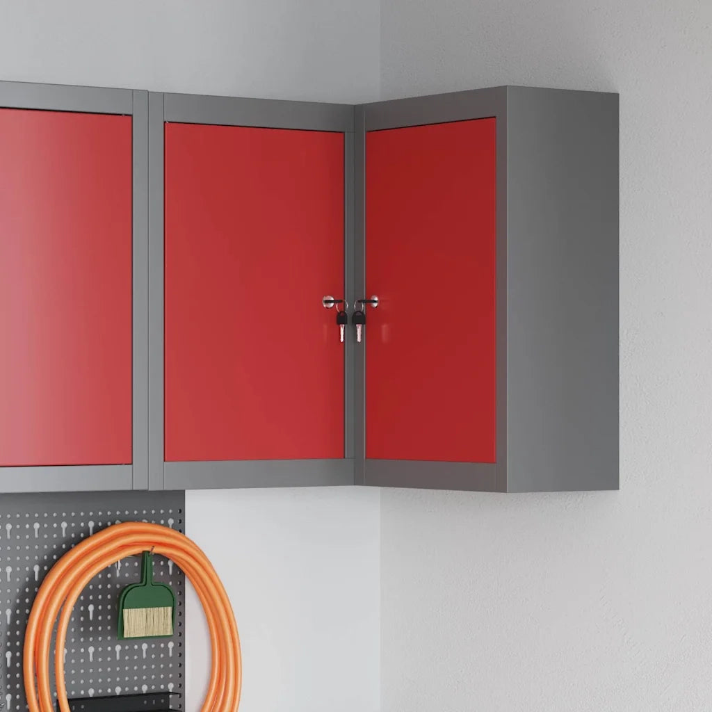 Mobile per attrezzi con blocco Rosso e Grigio 55 x 55 x 55 cm CFW3555491