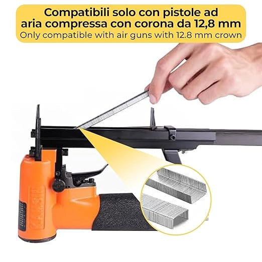 Stanox - Punti Metallici 12,8 x 6 mm, Pacchetto da 10000 Pezzi, Compatibili con Chiodatrici ad Aria Compressa!