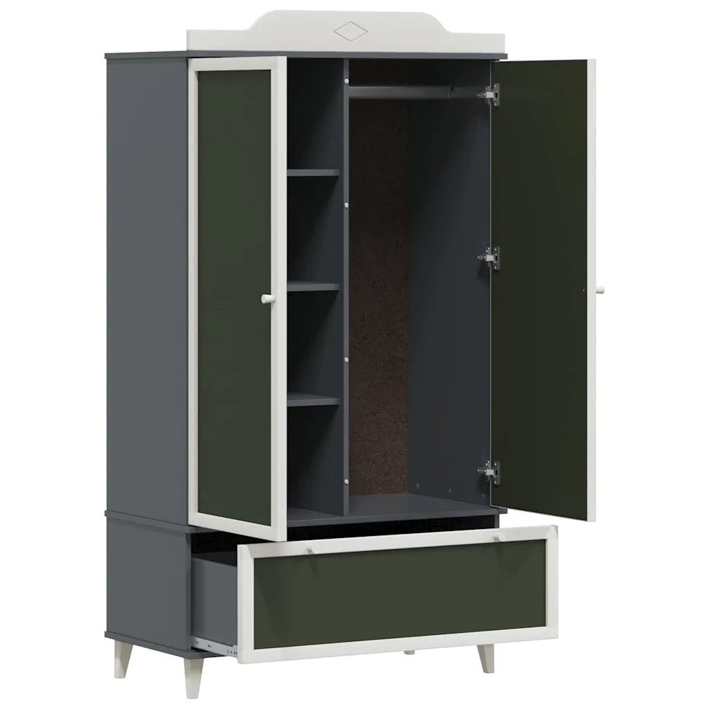 vidaXL Armadio con Lavagna con porta Grigio e bianco Legno multistrato