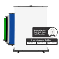 Fondale fotografico a rullo bianco 155 x 200 cm, sfondo per foto High-Key, con custodia di trasporto, Pannello per studi fotografici ingualcibile