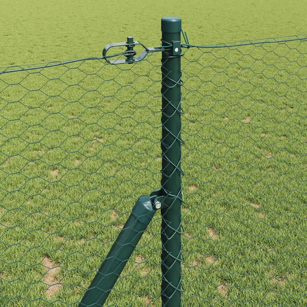 Palo della recinzione Verde 50 x 1 m (rete 25 mm) Acciaio e PVC