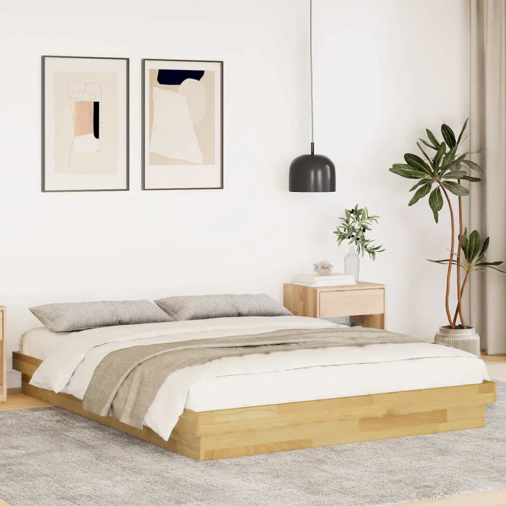 Struttura Letto Senza Materasso 150x200 cm in Legno di Rovere 3315732