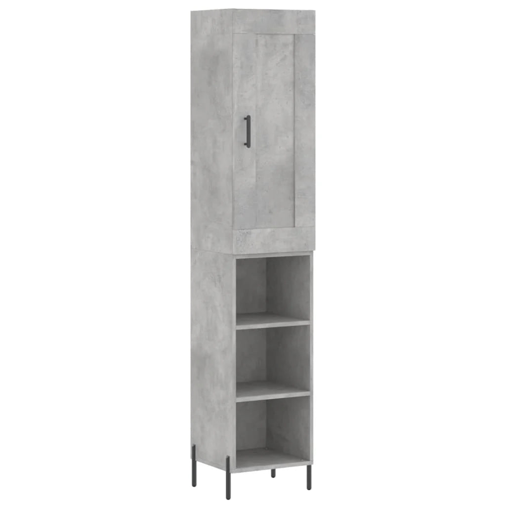 Buffet credenza cassettiera mobiletto mobile contenitore organizer cucina soggiorno salotto alto 34,5 x 34 x 180 cm legno ingegnerizzato grigio 02_0034298